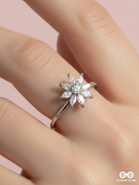 CELESTIAL SPARK - DAZZLING SPINNER SILVER RING