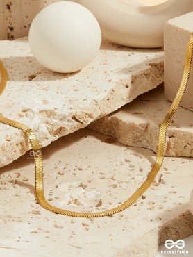 SERENE STREAM - STAINLESS STEEL ANTI-TARNISH GOLDEN MINIMALIST NECKLACE