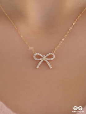 TIED IN GOLD- MINIMALIST BOW NECKPIECE