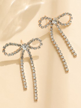 GOLDEN GLIMMER BOW -  GRACEFUL AND SPARKLING BOW EARRINGS