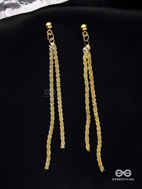 AURORA DRIZZLE - DELICATE GOLD STRAND DANGLERS