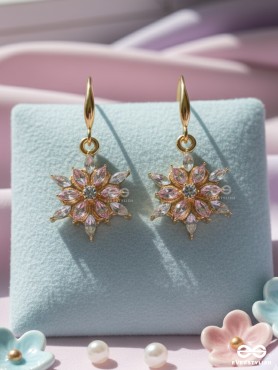 BLOSSOM GLIMMER - DELICATE FLORAL DANGLE EARRINGS