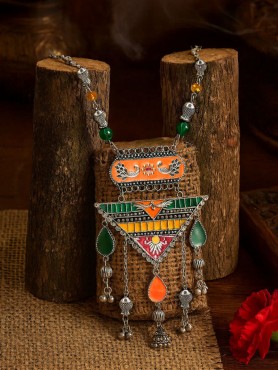 MIRAGE MUSE - OXIDISED ENAMELLED STATEMENT NECKLACE