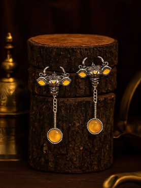 DIVINE GRAZE - OXIDISED NANDI EARRINGS