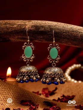 INDIGO DRIZZLE - STATEMENT DOME EARRING