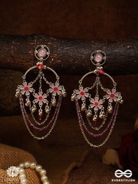 DREAM DANGLES - STATEMENT FLORAL ENAMELLED CHANDBALI