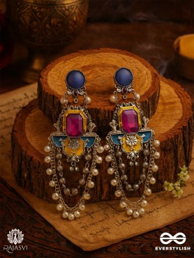 NAVRANG LOOP – STATEMENT ENAMEL EARRING
