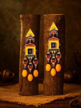 RANG MANTRA - GEOMETRIC OXIDISED EARRING