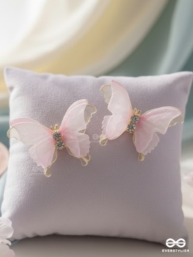 SOFTWING BLOOM – TRANSPARENT PINK BUTTERFLY STUDS