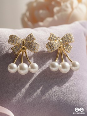 BUBBLE BOW – CUTE PEARL DROP EAR JACKETS