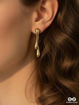 DEW DRIP- SCULPTED GOLDEN DROP EAR JACKET