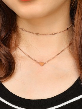 Charming beauty double layered Heart necklace