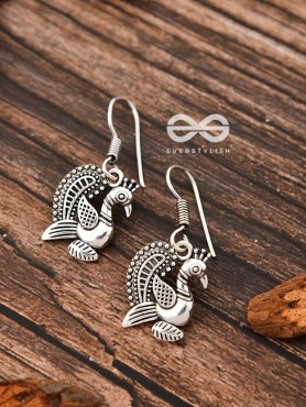 The Cute Vintage Peacock Hooks - Tiny Trinket Earrings