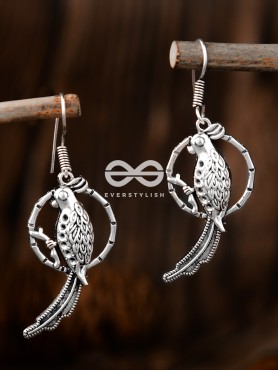 The Bird on a Twig Danglers - Tiny Trinket Earrings