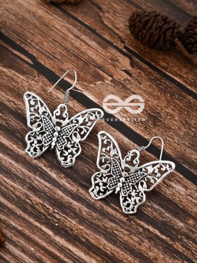 The Intricate Butterfly Danglers - Tiny Trinket Earrings