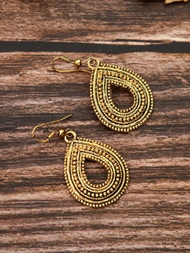 The Oxidised Droplet - Tiny Trinket Earrings - Golden