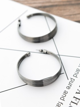 The Layered Oversized Hoops - Dark Grey