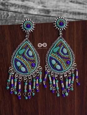 The Mesmerising Intricacy (Blue Hues) - Embroidered Oxidised Collection