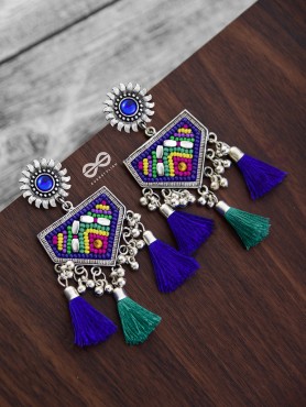 The Playful Desire (Blue Hues) - The Embroidered Oxidised Collection