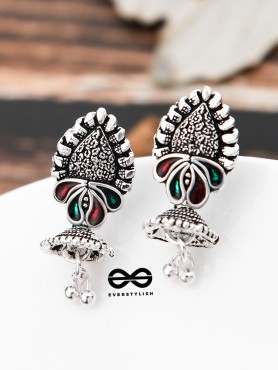 The Little Enamel Jhumkis - Tiny Trinket Earrings