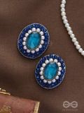 AMRITARA - THE ETERNAL ESSENCE - STONE, PEARLS AND SEQUINS EMBROIDERED EARRINGS