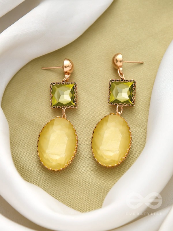 The Sun-Kissed- Golden Embellished Earrings