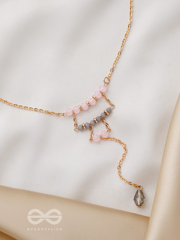 The Shimmering Raindrop- Golden Embellished Necklace With Anti-Tarnish Coating 