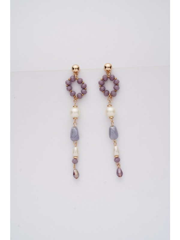 In the Loop- Golden Embellished Earrings