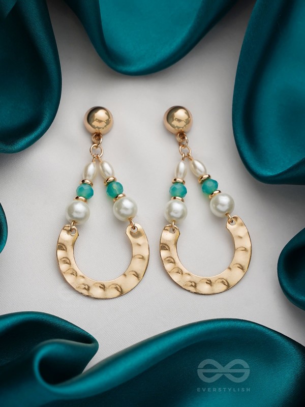The Circle of Light - Golden Embellished Earrings