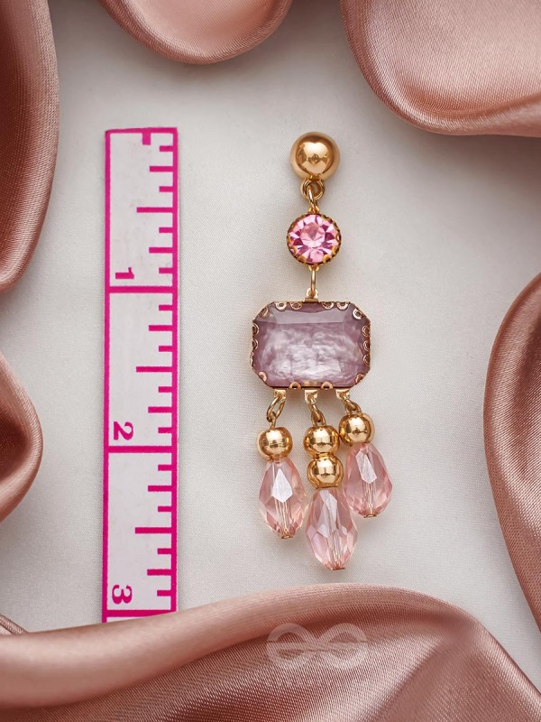 The Drip Painting- Golden Embellished Earrings