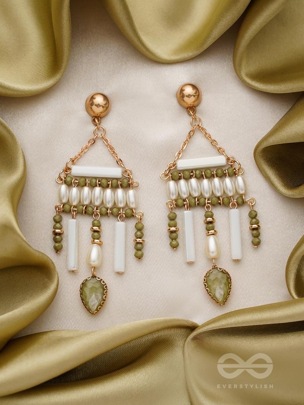 The Mayan Temple- Golden Embellished Earrings