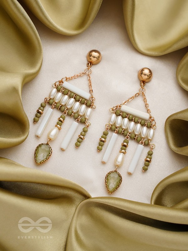 The Mayan Temple- Golden Embellished Earrings