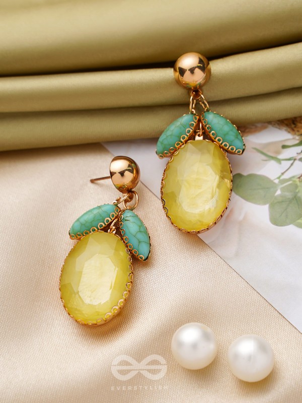 The Fruit of Love- Golden Embellished Earrings