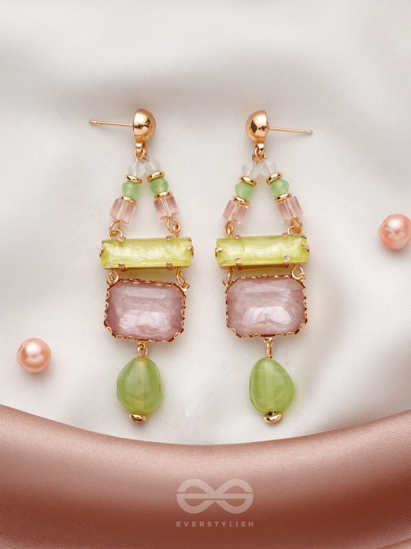 The Merry Spring- Golden Embellished Earrings