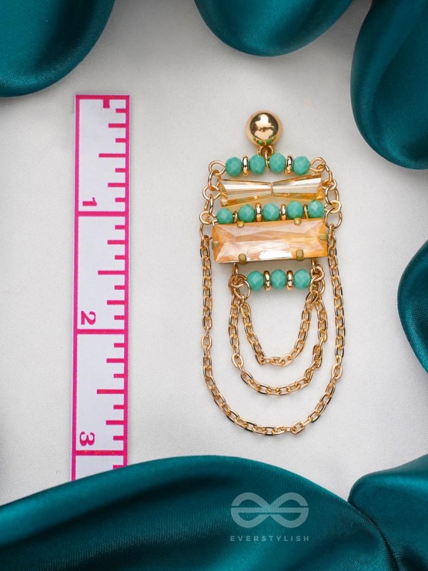 The Marigold Vines- Golden Embellished Earrings