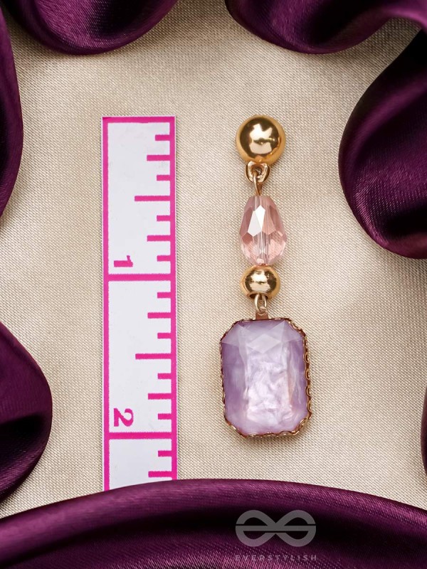 The Violet Mist- Golden Embellished Earrings