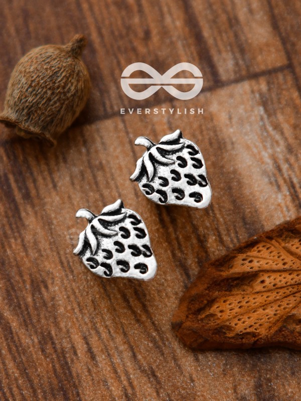 The Little Intricate Strawberries Studs - Tiny Trinket Earrings