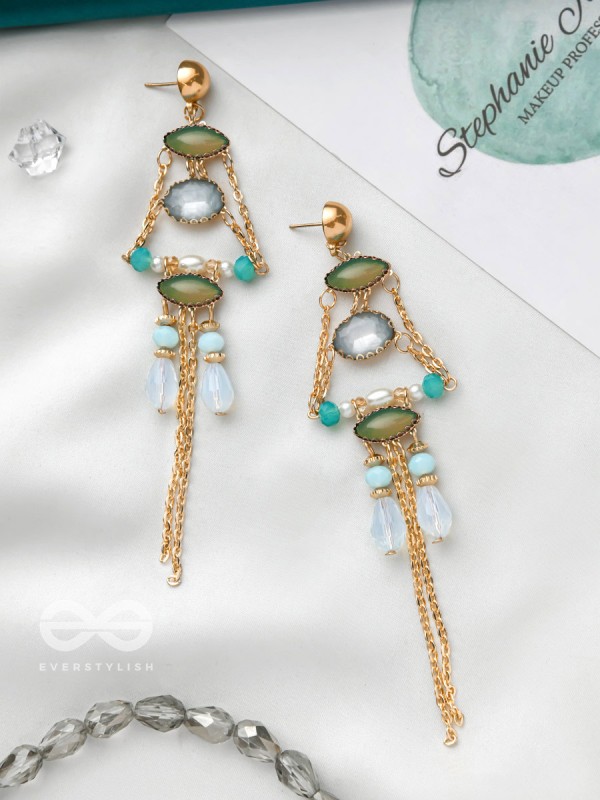 The Golden Glamour- Golden Embellished Earrings