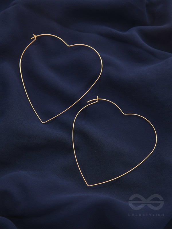 Seeking love from Universe, Oversized Heart Hoops