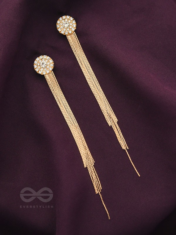 The Charm of a Perfectionist Stone studded danglers- Golden