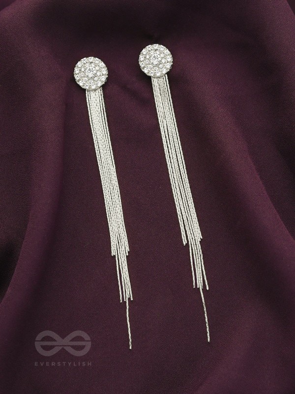 THE CHARM OF A PERFECTIONIST STONE STUDDED DANGLERS- Silver
