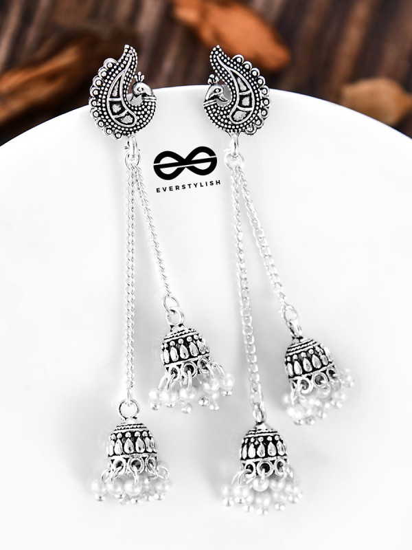 The Vintage Peacock Double Hanging Pearl Jhumkis
