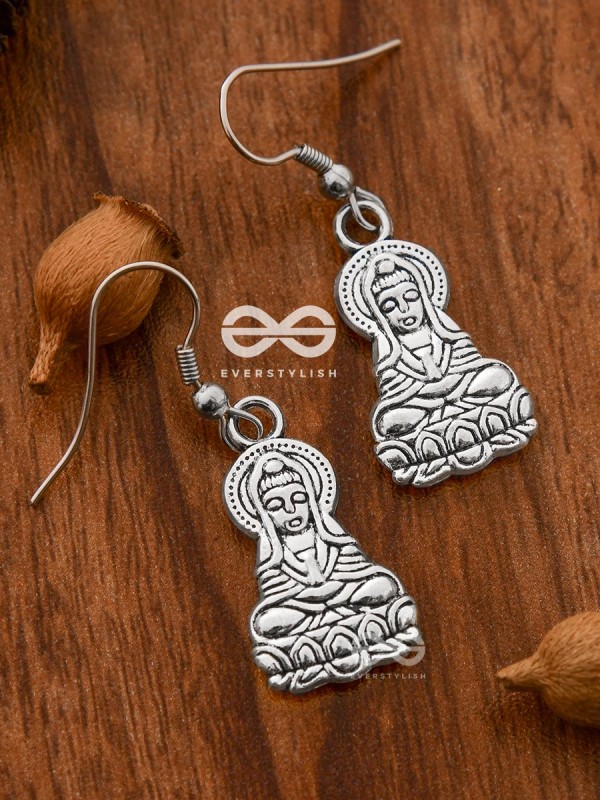 The Little Engraved Buddha - Tiny Trinket Earrings