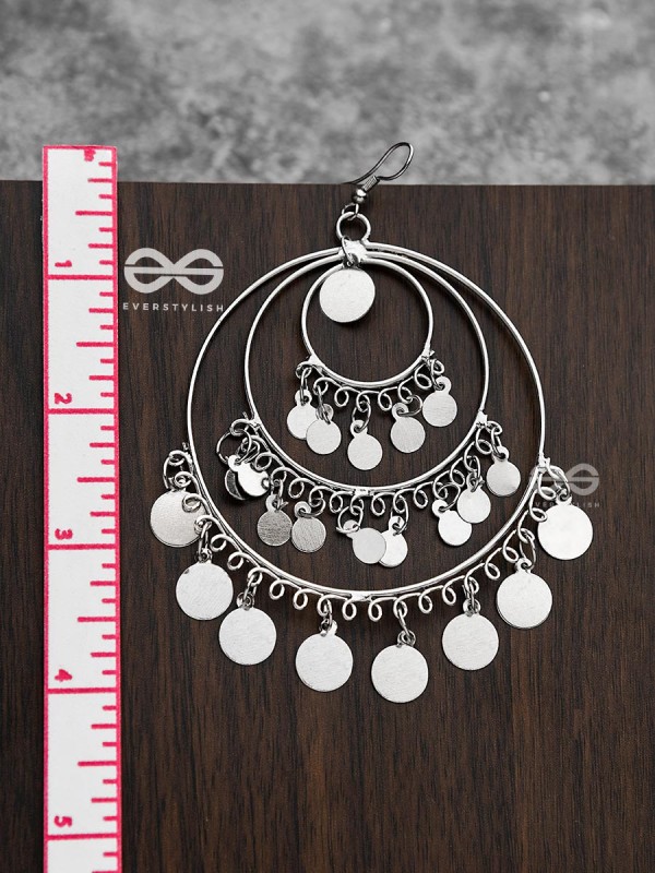 The Playful Delight - Elegant Circular Danglers (Silver)