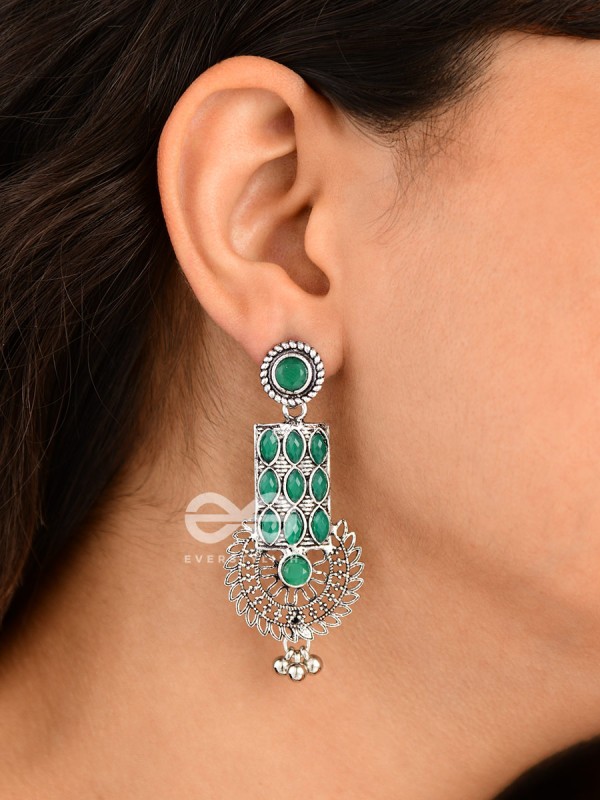 The Studded Artistry - Emerald Green - The Embellished Oxidised Collection