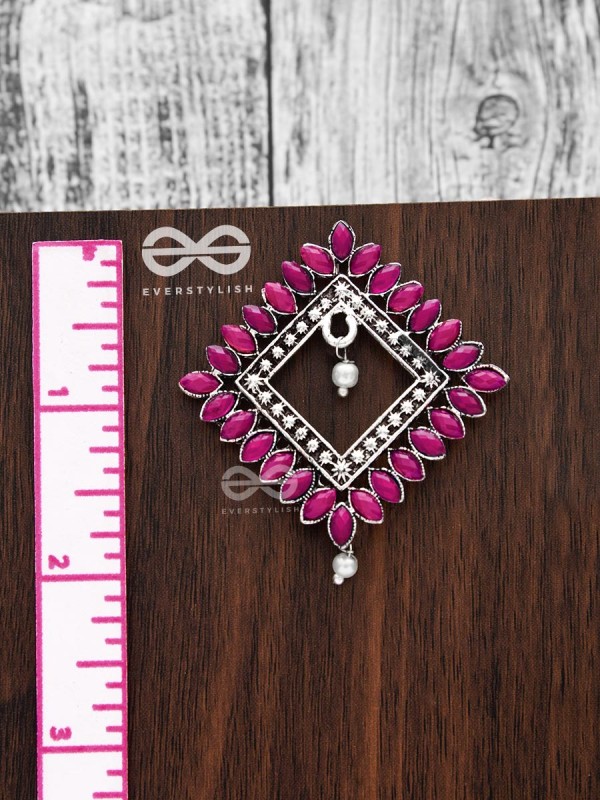 The Elegance Squared Studs (Ruby Red)- Embellished Oxidised Collection