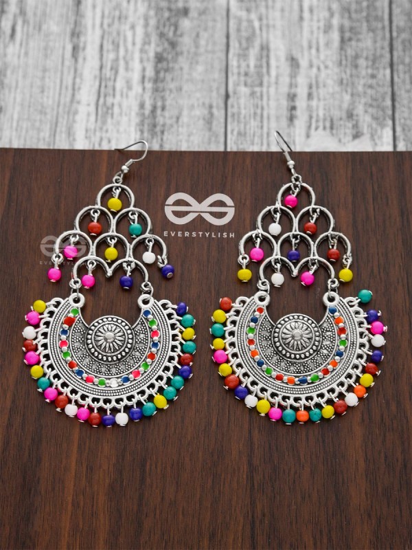 A Playful Splash of Colours - Oxidised Boho Danglers