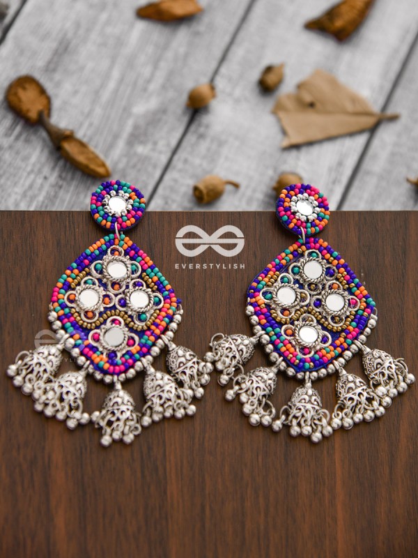 A Statement of Royalty -  Embroidered Statement Earrings