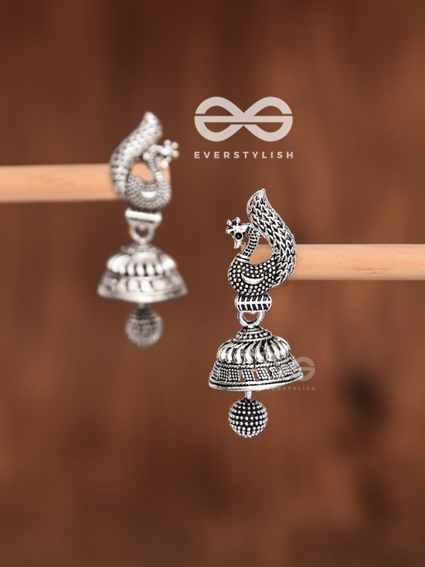 The Little Artsy Peacock bell Jhumkis