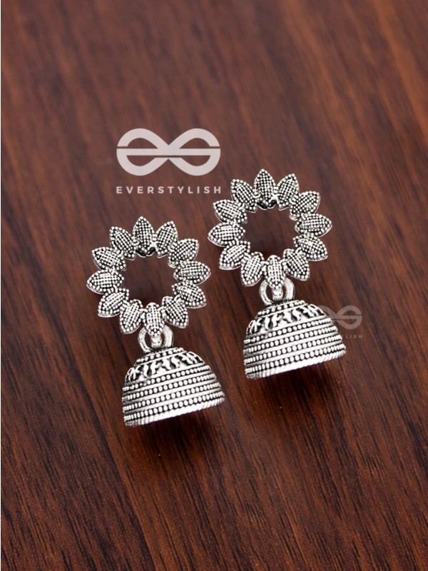 The Little Floral Fern Jhumkis - Tiny Trinket Earrings